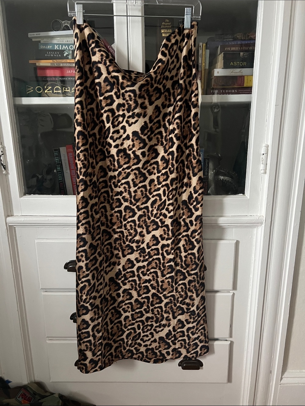 Brave Soul Leopard Print Midi Skirt - Tan & Black